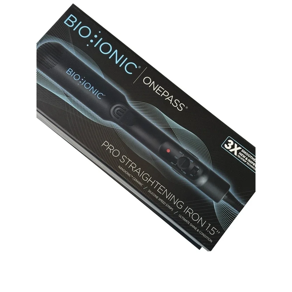 Bio‎ Ionic OnePass Pro Straightening Iron 1.5 Inch NanoIonic Ceramic Flat Iron